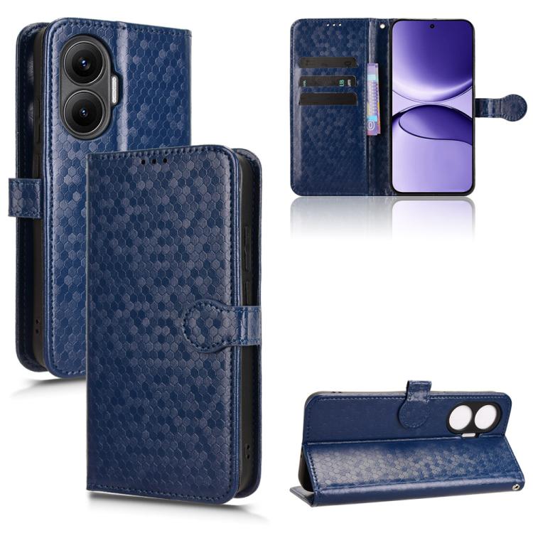 

For Redmi Turbo 4 Pro 5G Honeycomb Dot Texture Leather Phone Case(Blue)