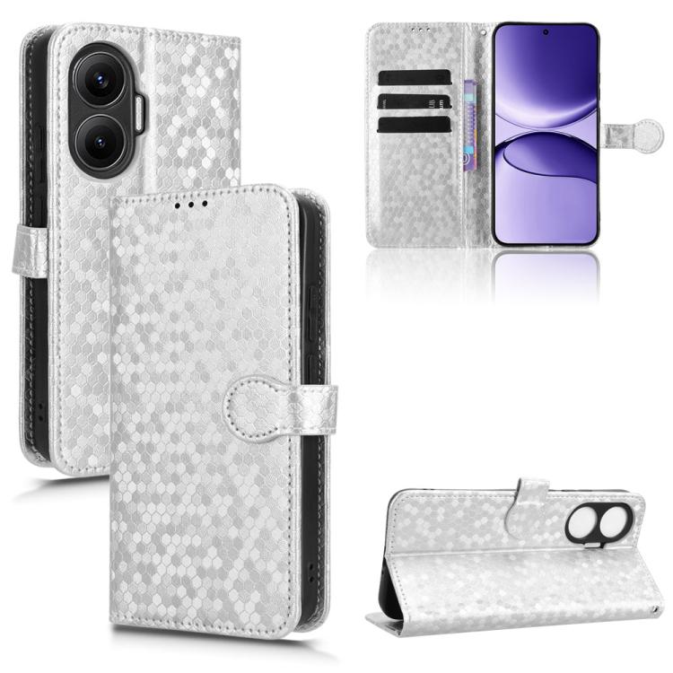 

For Redmi Turbo 4 Pro 5G Honeycomb Dot Texture Leather Phone Case(Silver)