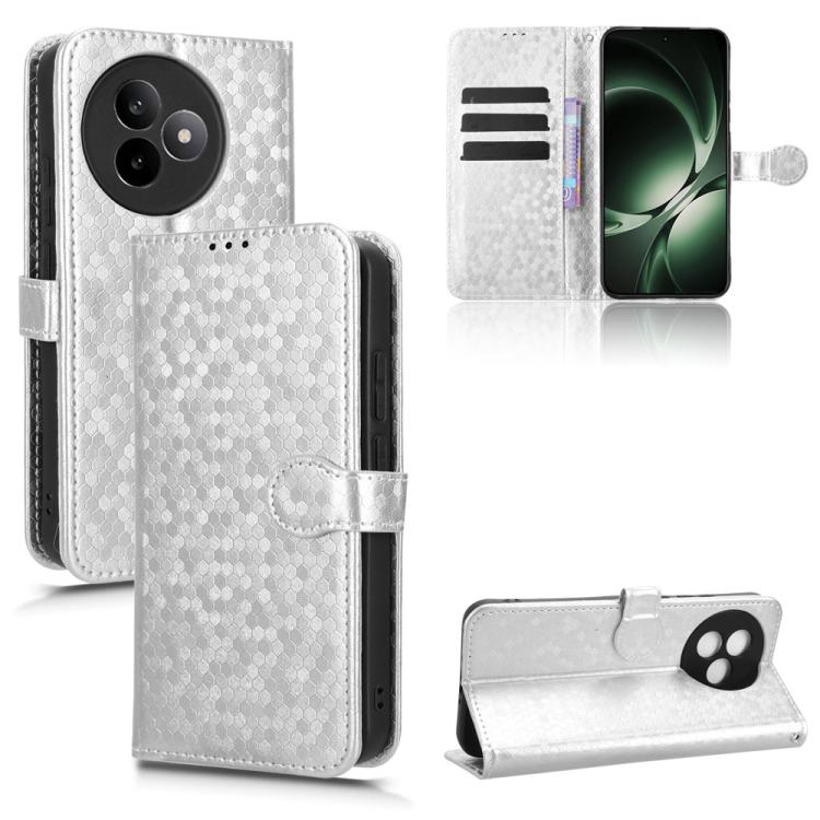 

For Redmi K80 Ultra Honeycomb Dot Texture Leather Phone Case(Silver)