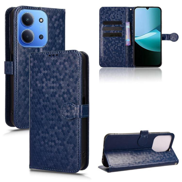 

For Redmi 15C 5G / 4G Global 171mm / Poco C85 4G Honeycomb Dot Texture Leather Phone Case(Blue)