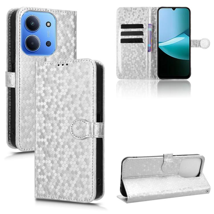 

For Redmi 15C 5G / 4G Global 171mm / Poco C85 4G Honeycomb Dot Texture Leather Phone Case(Silver)