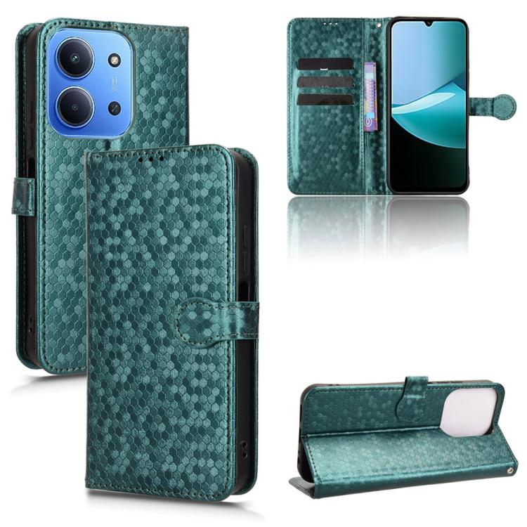 

For Redmi 15C 5G / 4G EU 173mm / Poco C85 5G Honeycomb Dot Texture Leather Phone Case(Green)