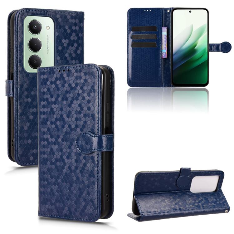 

For Redmi 15 5G Global / 15 4G SEA 169.5mm Honeycomb Dot Texture Leather Phone Case(Blue)