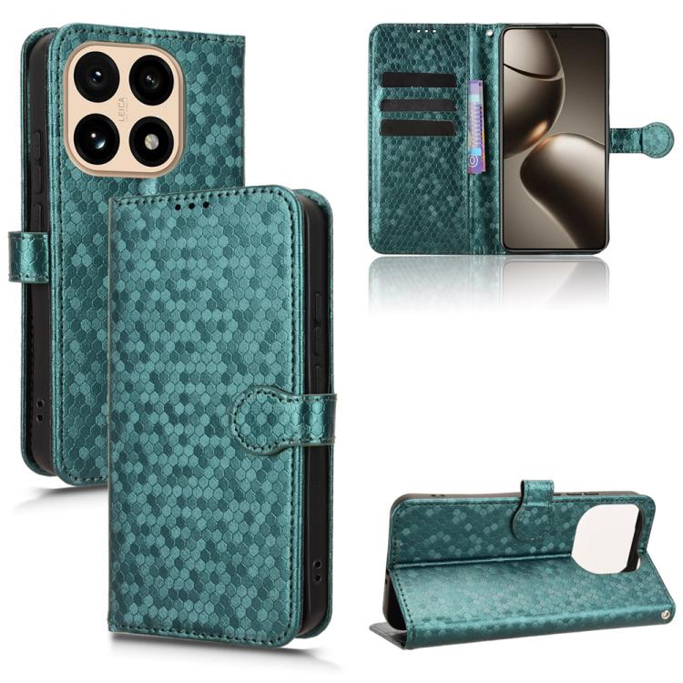 

For Xiaomi 15T 5G Honeycomb Dot Texture Leather Phone Case(Green)