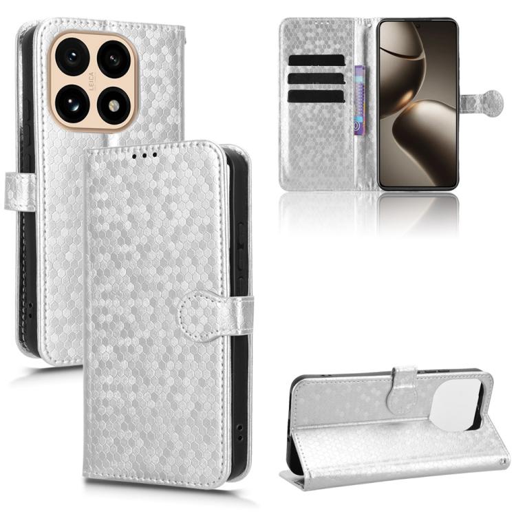 

For Xiaomi 15T 5G Honeycomb Dot Texture Leather Phone Case(Silver)