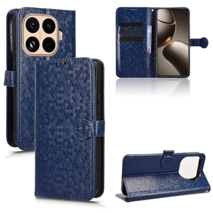 

For Xiaomi 15T Pro 5G Honeycomb Dot Texture Leather Phone Case(Blue)