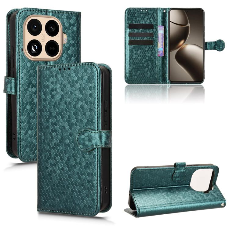 

For Xiaomi 15T Pro 5G Honeycomb Dot Texture Leather Phone Case(Green)