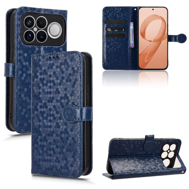 

For Redmi K90 Pro Max 5G Honeycomb Dot Texture Leather Phone Case(Blue)