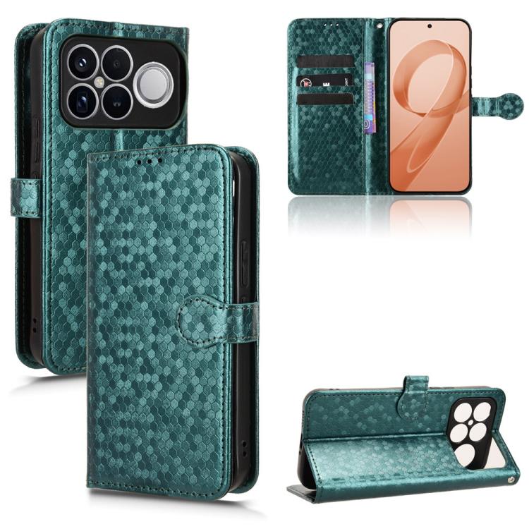 

For Redmi K90 Pro Max 5G Honeycomb Dot Texture Leather Phone Case(Green)