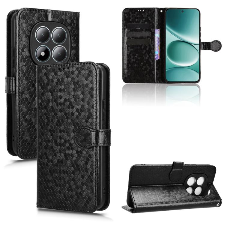 

For Redmi Note 15 Pro 4G Global 165.8mm Honeycomb Dot Texture Leather Phone Case(Black)