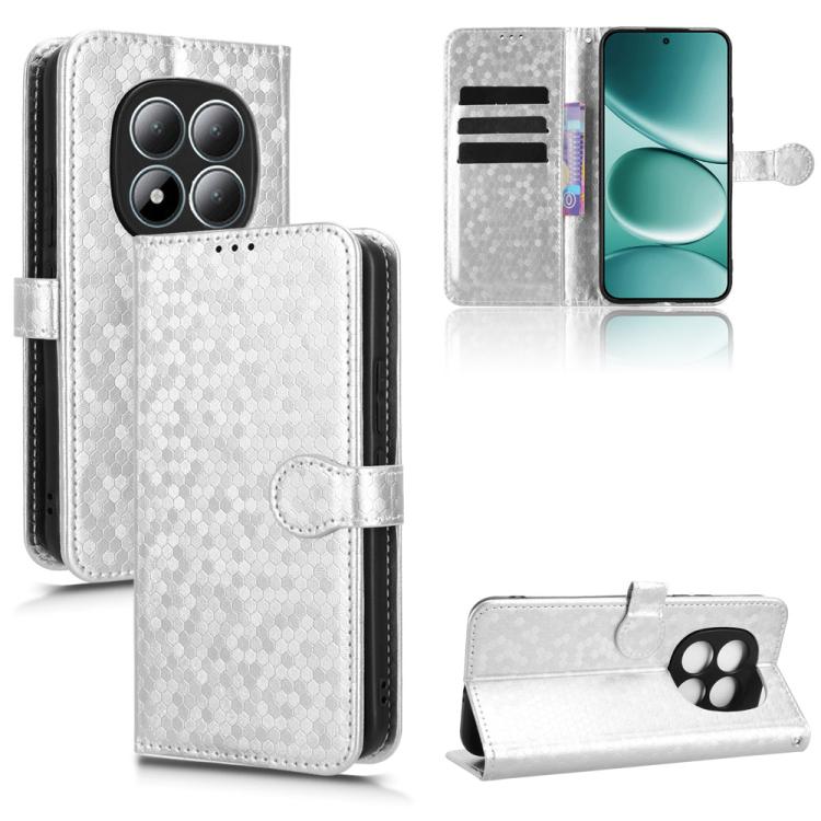 

For Redmi Note 15 Pro 4G Global 165.8mm Honeycomb Dot Texture Leather Phone Case(Silver)