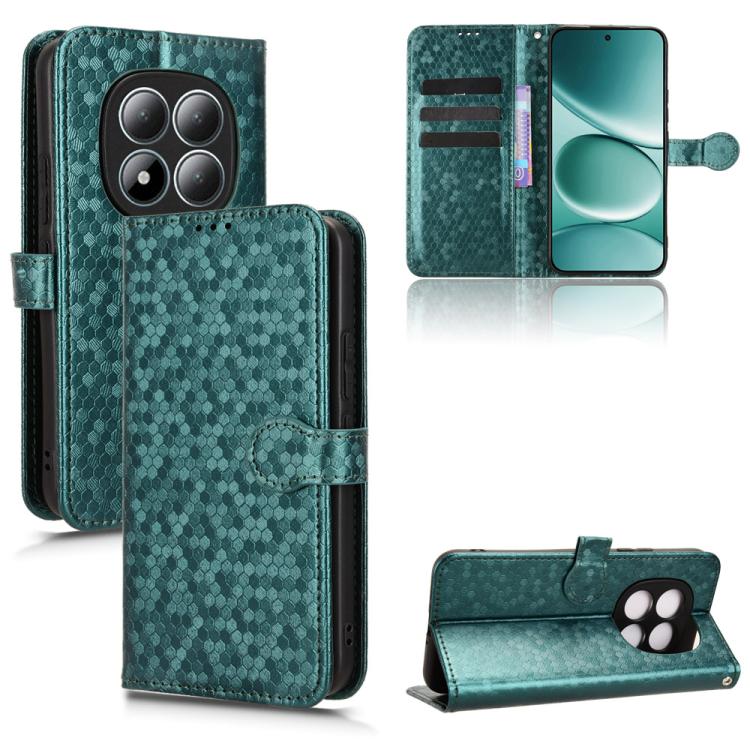 

For Redmi Note 15 5G / 4G 164mm / Poco M8 5G Honeycomb Dot Texture Leather Phone Case(Green)