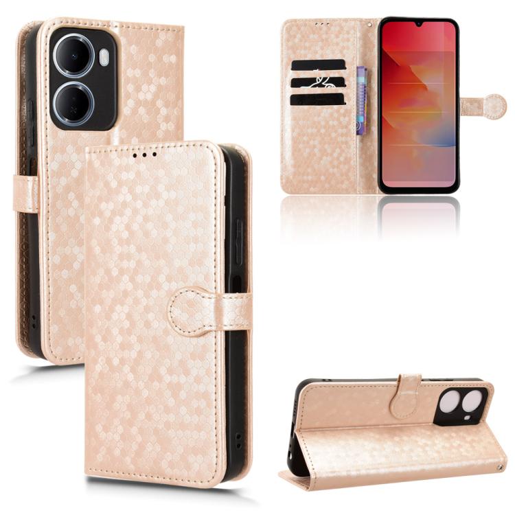 

For Redmi 15a 5G / R70 5G / R70m 5G Honeycomb Dot Texture Leather Phone Case(Gold)