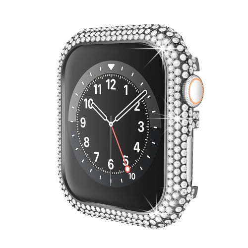 

For Apple Watch Series 6 / 5 / 4 / SE 44mm Hollowed Diamond Metal Watch Case(Black)