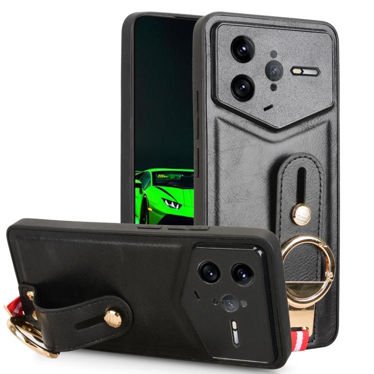 

For Redmi K80 Pro Champion Edition Wristband Leather Back Phone Case(Black)