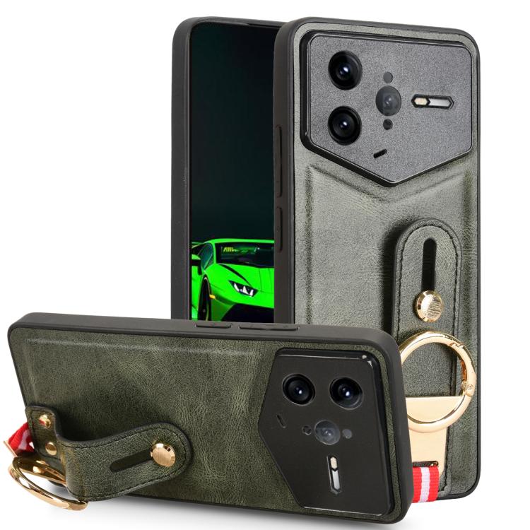 

For Redmi K80 Pro Champion Edition Wristband Leather Back Phone Case(Green)