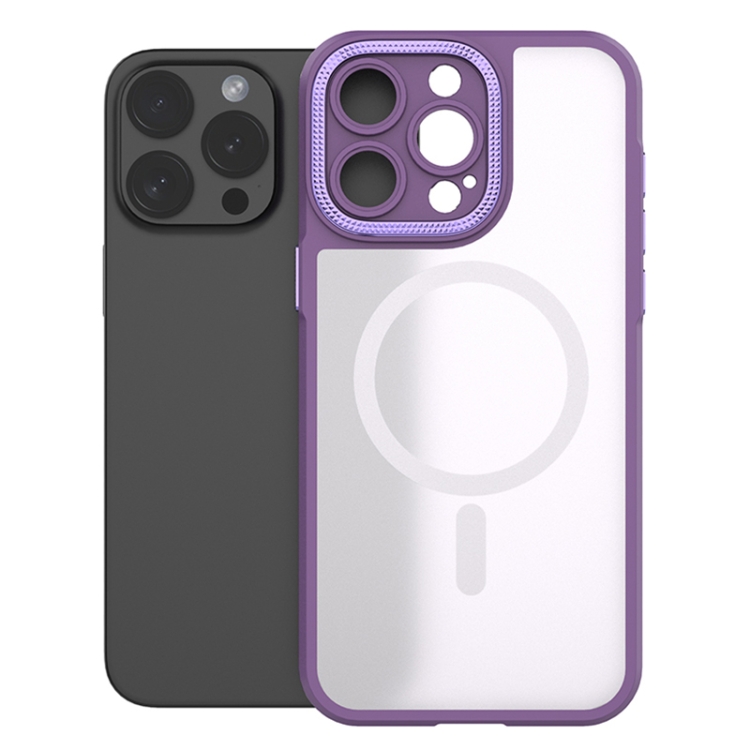 

For iPhone 15 Pro Max Bodyguard MagSafe Magnetic Phone Case(Purple)