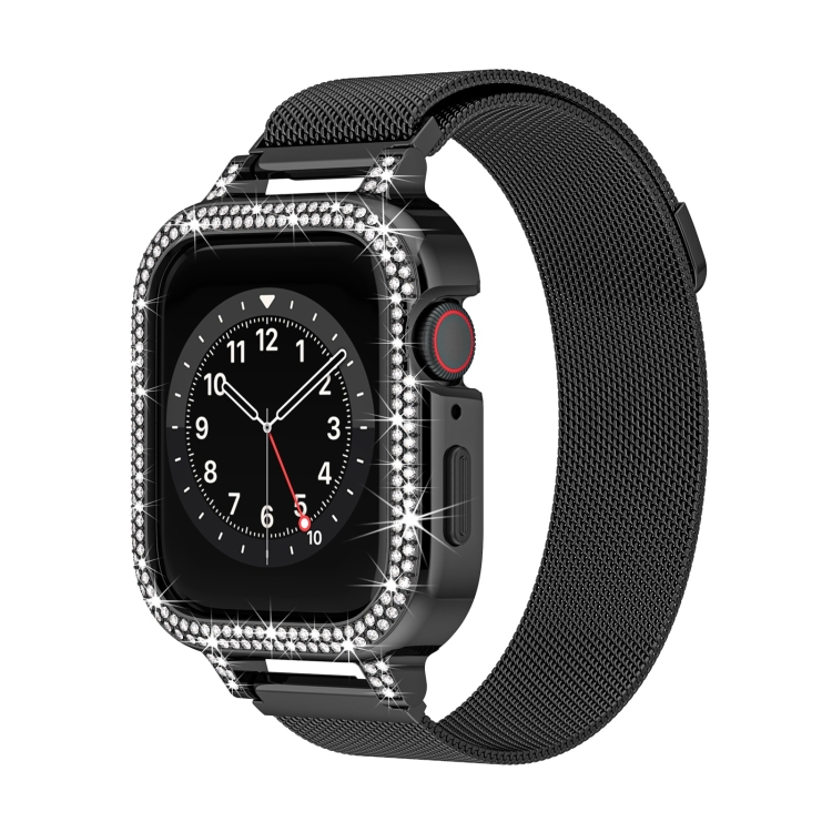 For Apple Watch Series 44mm Diamond TPU Hybrid Metal Frame