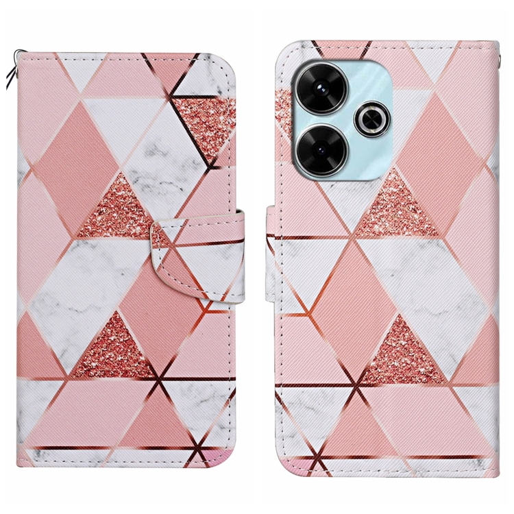 

For Redmi 13 4G Colored Drawing Pattern Leather Phone Case(Marble)
