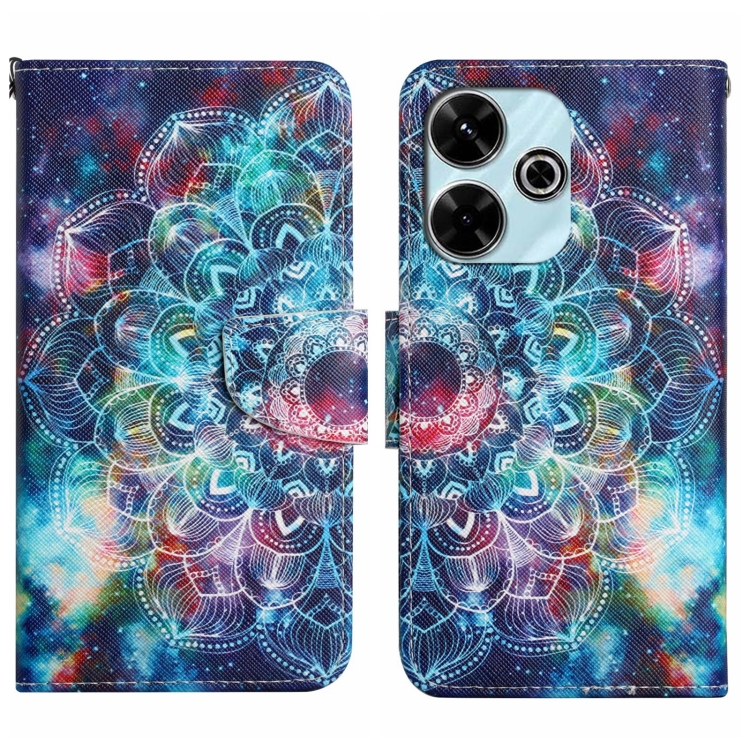 

For Redmi 13 4G Colored Drawing Pattern Leather Phone Case(Star Mandala)