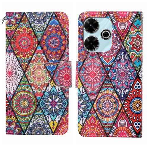 

For Redmi 13 4G Colored Drawing Pattern Leather Phone Case(Diamond Totem)