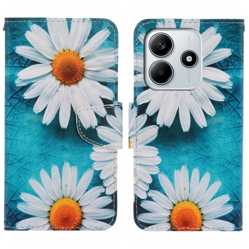 

For Redmi Note 14 5G Colored Drawing Pattern Leather Phone Case(Daisy)