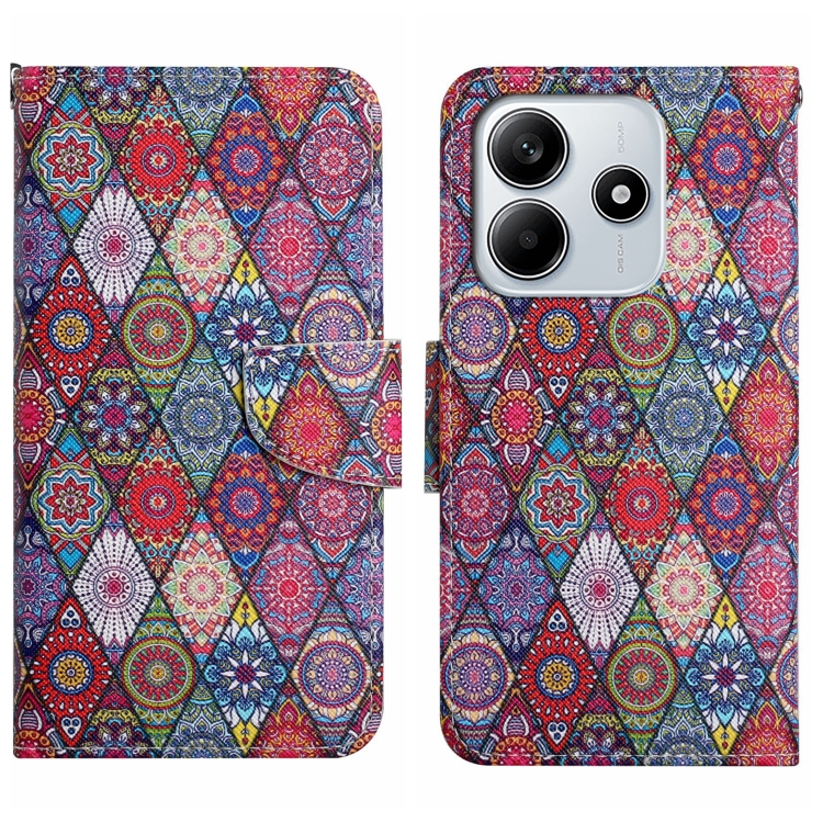 

For Redmi Note 14 5G Colored Drawing Pattern Leather Phone Case(Diamond Kaleidoscope)