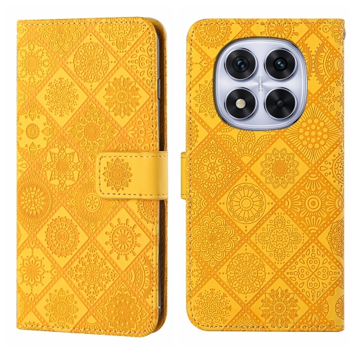 

For Redmi Note 14 Pro 5G Ethnic Style Embossed Pattern Leather Phone Case(Yellow)