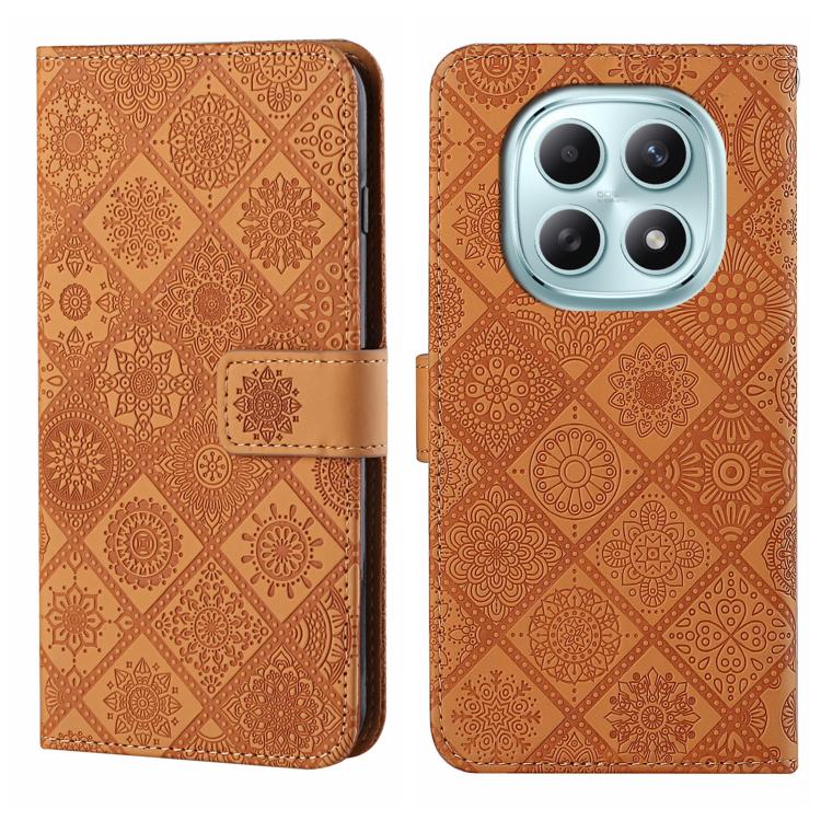 

For Redmi Note 15 5G Global 164mm Ethnic Style Embossed Pattern Leather Phone Case(Brown)