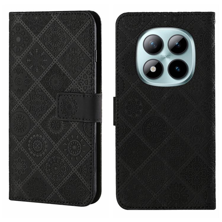 

For Redmi Note 15 Pro 5G Global 163.6mm Ethnic Style Embossed Pattern Leather Phone Case(Black)