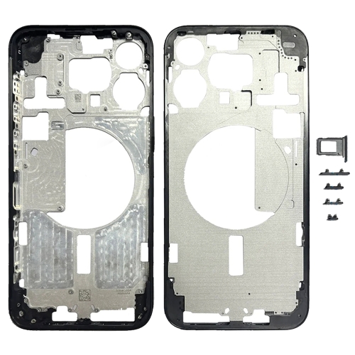 

For iPhone 15 Pro Max Middle Frame Bezel Plate with Side Keys + Card Tray, Version:China Version(Black)