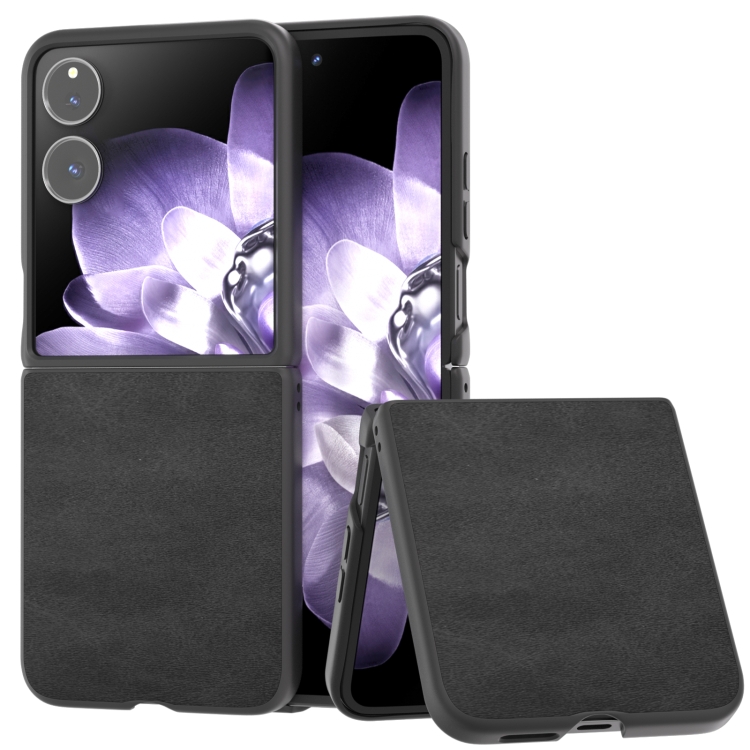 

For Xiaomi Mix Flip Black Edge Two-color Calf Texture PU Phone Case(Black)