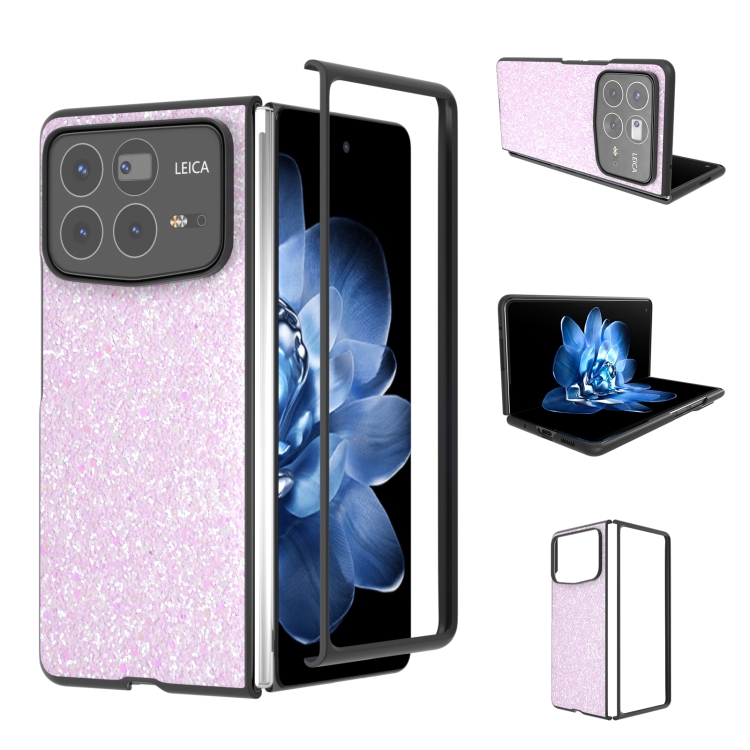 

For Xiaomi Mix Fold 4 Black Frame Colorful Glitter Phone Case(Glitter Pink)