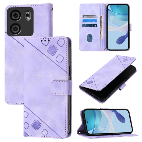 

For BLU View 5 Skin-feel Embossed Leather Phone Case(Light Purple)