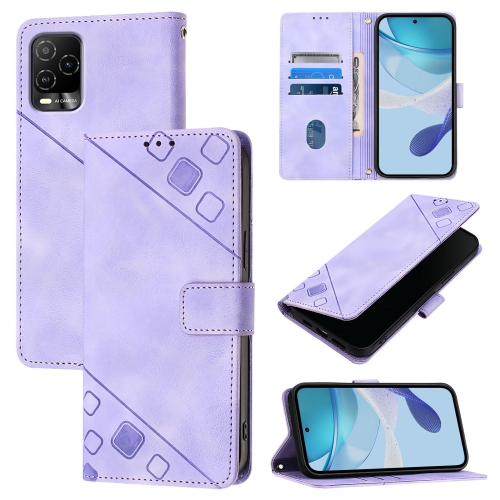 

For BLU View 5 Pro Skin-feel Embossed Leather Phone Case(Light Purple)