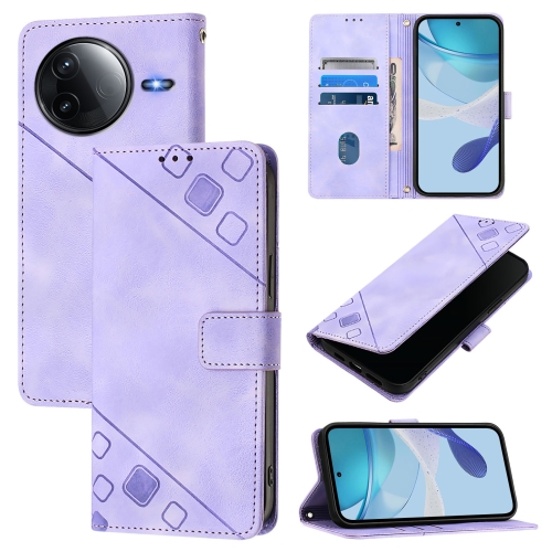 

For Redmi K80 5G / K80 Pro 5G Skin-feel Embossed Leather Phone Case(Light Purple)