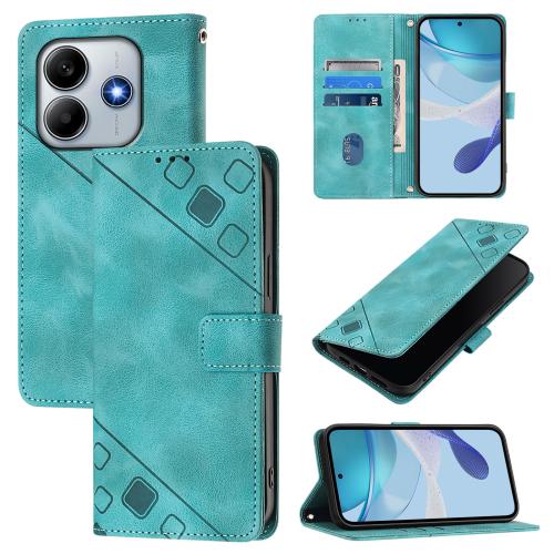 

For Redmi Note 14 4G Skin-feel Embossed Leather Phone Case(Green)