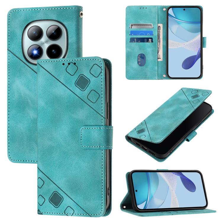 

For Redmi Note 15 Pro+ 5G Global 163.3mm Skin-feel Embossed Leather Phone Case(Green)