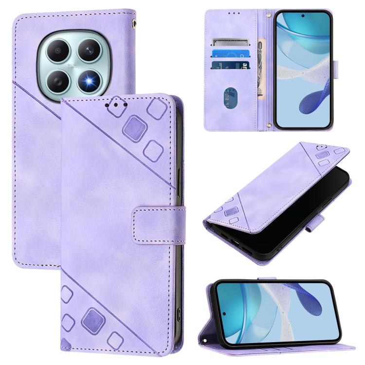 

For Redmi Note 15 5G Global 164mm Skin-feel Embossed Leather Phone Case(Light Purple)