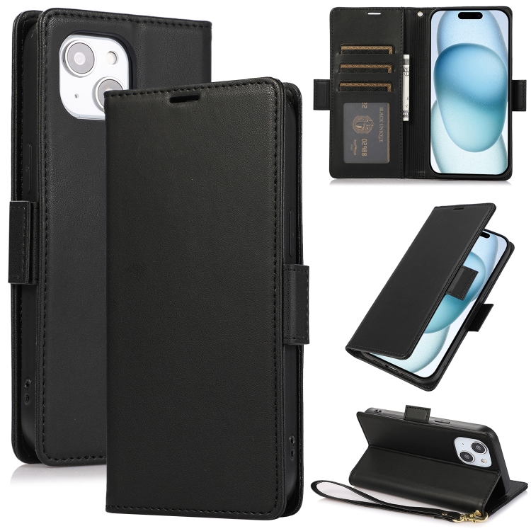 

For iPhone 11 Side Buckle RFID Anti-theft Leather Phone Case(Black)