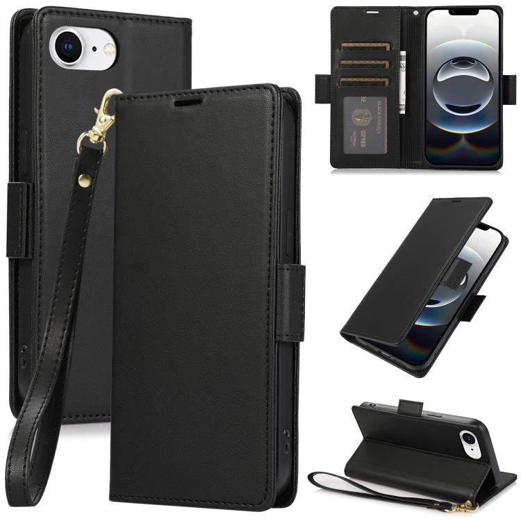 

For iPhone 17e / 16e Side Buckle RFID Anti-theft Leather Phone Case(Black)