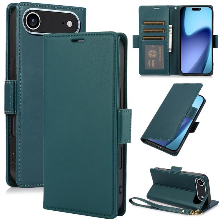 

For iPhone Air Side Buckle RFID Anti-theft Leather Phone Case(Green)