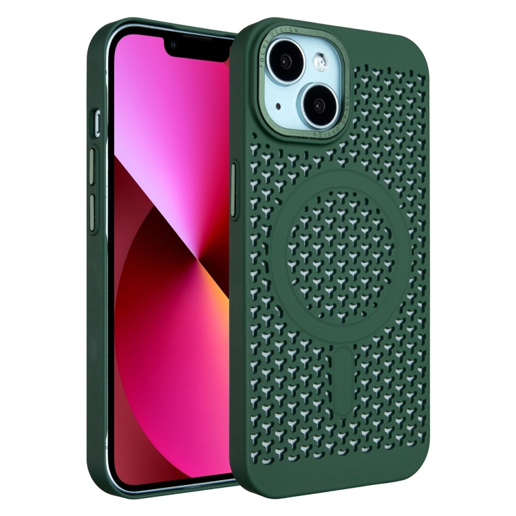 

For iPhone 13 Ice Feeling Cooling MagSafe Magnetic Phone Case(Dark Green)