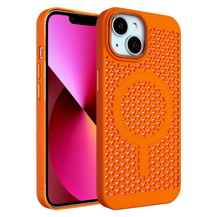 

For iPhone 13 Ice Feeling Cooling MagSafe Magnetic Phone Case(Orange)