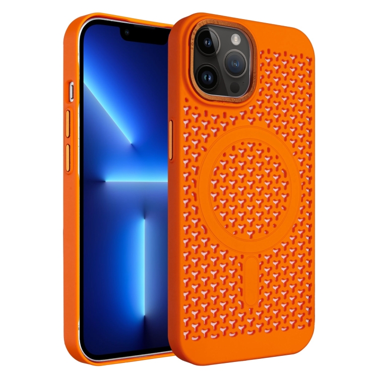 

For iPhone 13 Pro Ice Feeling Cooling MagSafe Magnetic Phone Case(Orange)