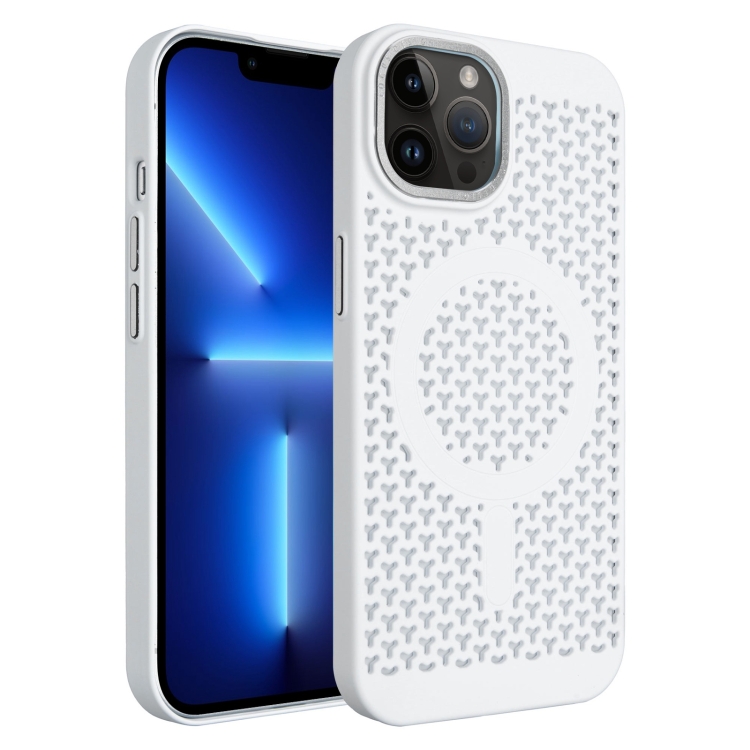 

For iPhone 13 Pro Ice Feeling Cooling MagSafe Magnetic Phone Case(White)