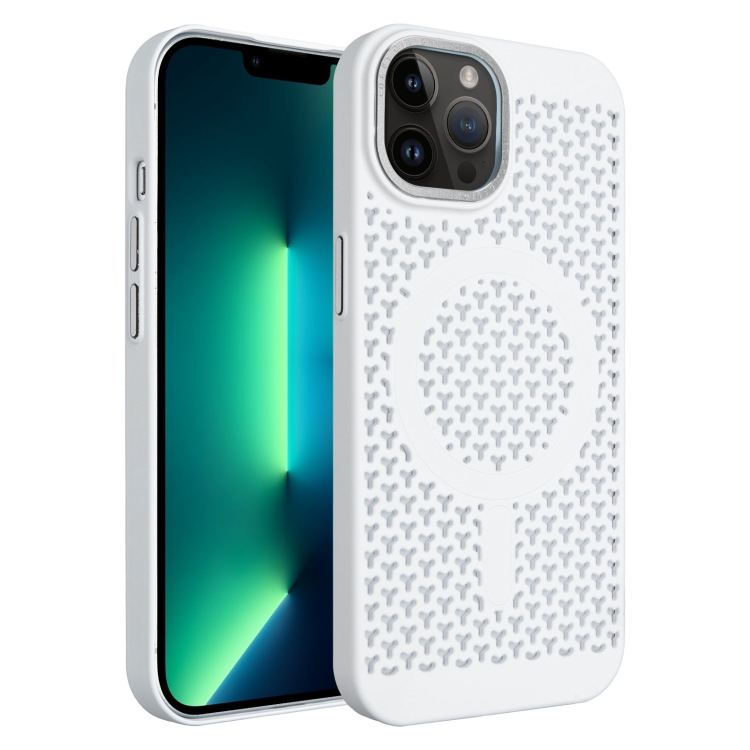 

For iPhone 13 Pro Max Ice Feeling Cooling MagSafe Magnetic Phone Case(White)