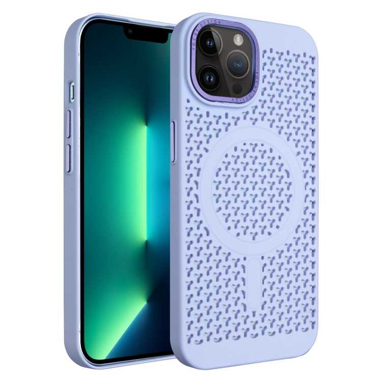 

For iPhone 13 Pro Max Ice Feeling Cooling MagSafe Magnetic Phone Case(Light Purple)