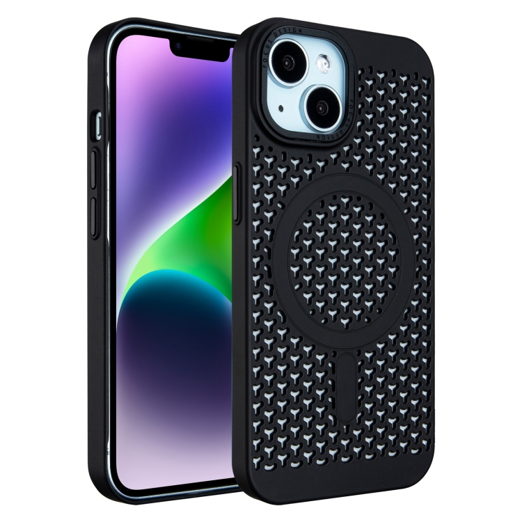

For iPhone 14 Ice Feeling Cooling MagSafe Magnetic Phone Case(Black)