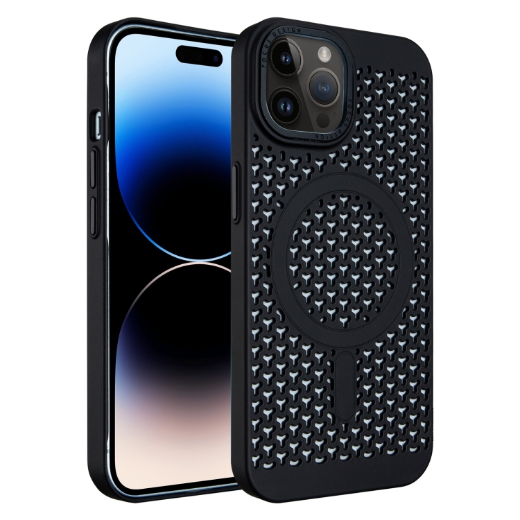 

For iPhone 14 Pro Ice Feeling Cooling MagSafe Magnetic Phone Case(Black)
